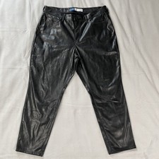 Old Navy High - Rise OG Straight Faux Leather Black Size 16 Vegan Pants