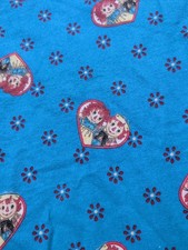 Vntg 6 yard Raggedy Ann Andy Daisy Kingdom Classics All Over Blue W/Hearts NOS