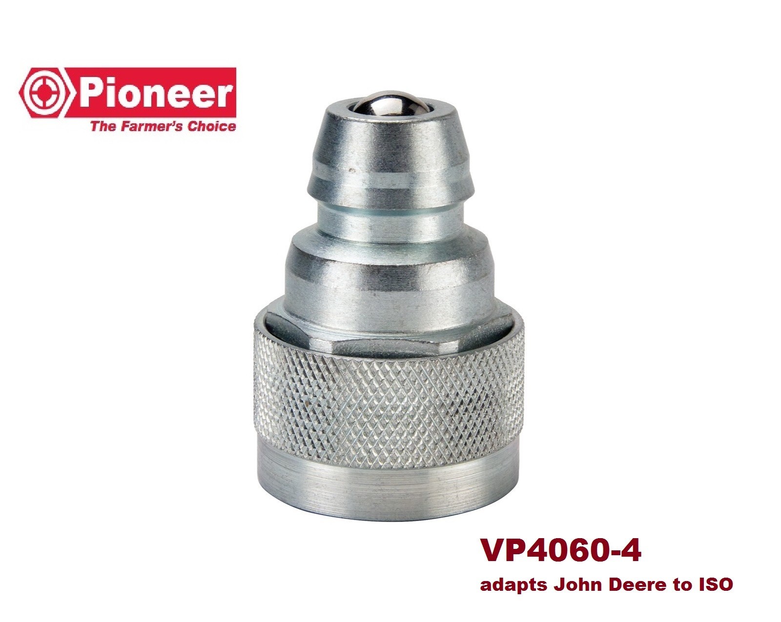 Pioneer Parker VP4060-4 Hydraulic Adapter { ISO to John Deere } -- BK VP40604