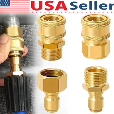 #ad 4PCS Pressure Washer Adapter Set Quick Disconnect Kit M22 Swivel 3 8#x27;#x27; Connects $12.92
