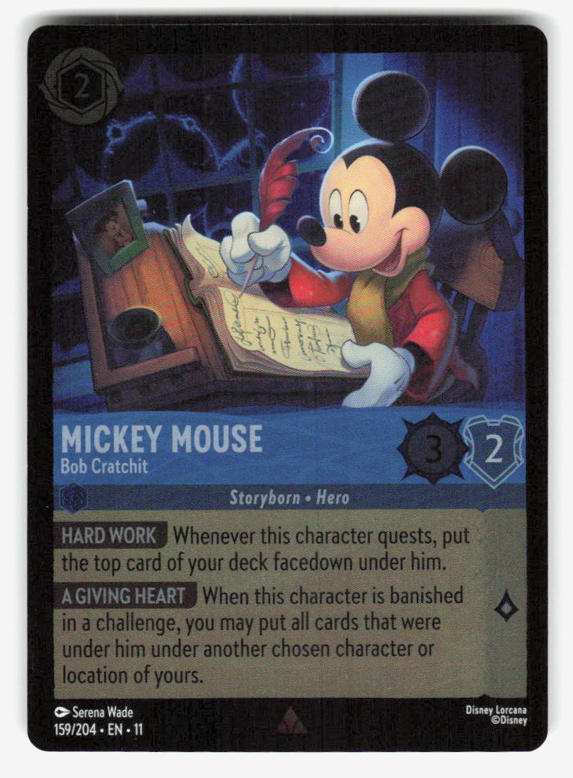 Mickey Mouse - Bob Cratchit 159/204 Rare Winterspell Lorcana Cold Foil