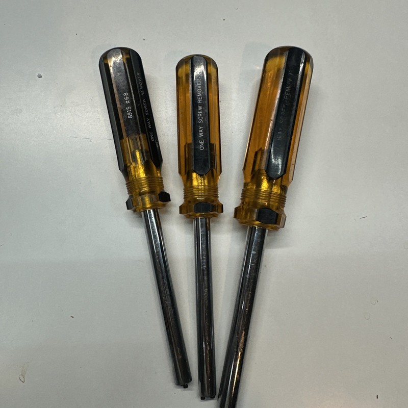 Jacknob One-Way Screw Remover Set of 3 Different Size Removers / Drivers