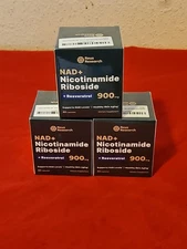 3 PACK NAD+Nicotinamide Riboside Resveratrol 900mg Healthy Skin Aging.EXP: 11/26