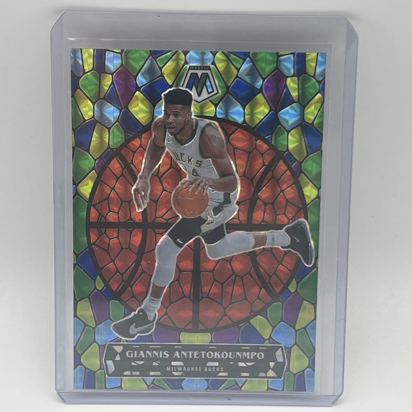 2020-21 Panini Mosaic Stained Glass SSP (Case Hit) Giannis Antetokounmpo (Bucks)