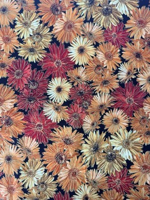 2 Yards Autumn Fall Daisy Fabric Flowers Daisies Cotton Hi Fashion C2093