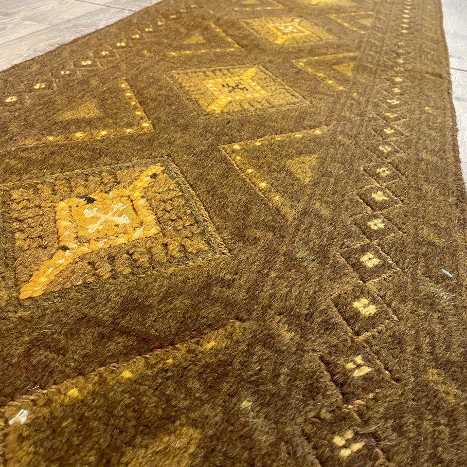 273 x 59cm Vintage Handmade Afghan Carpet Hallway Runner Mushwani Thick Wool Rug - Image 4 of 4