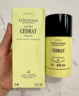 L'Occitane Cédrat Men Deodorant 2.4oz + After Shave Cream Gel 2.5oz NEW