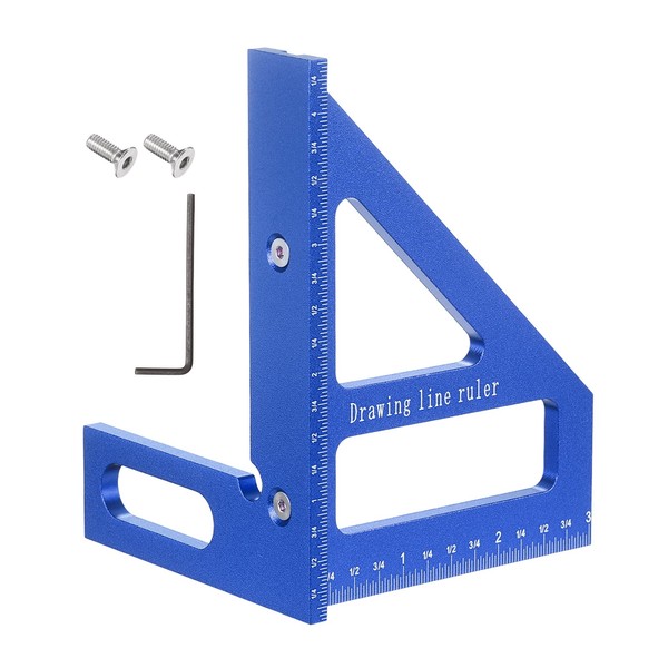 FüR Imperial 3D Messlineal-Set Mit Winkelmesser Und Schraube, Blau-image