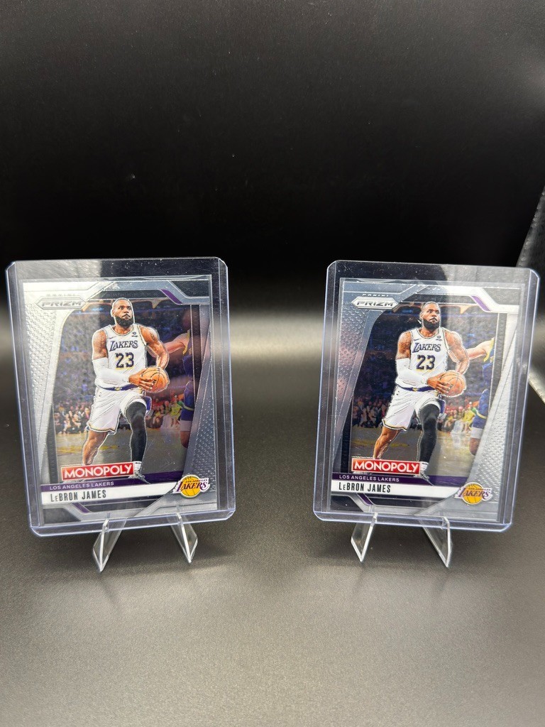 2 Card Lot 2024-25 Prizm Monopoly Lebron James Prizm Error Collector's SP