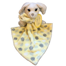 Little Beginnings Lovey Puppy Dog Plush Yellow Gray Security Blanket New W/ Tags