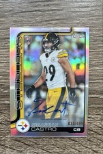 2025 Topps Chrome Football Sebastian Castro Rookie Auto Refractor 35/499