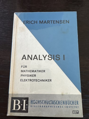 Erich Martensen Analysis I BI Hochschultaschenbücher 1969 - Bild 1 von 6