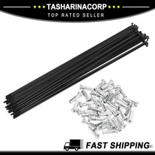 1Set 14G 297mm Length Bicycle Spokes Nipple Carbon Steel Black Universal