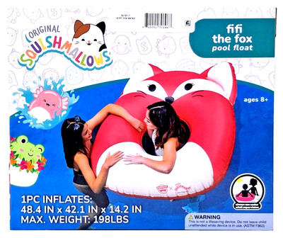 Original Squishmallows FIFI The Fox Pool Float 4ft Long Bigmouth Inc. New