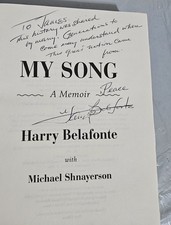 Harry Belafonte Signed Autographed &ldquo;My Song A Memoir&rdquo; Book Hardcover