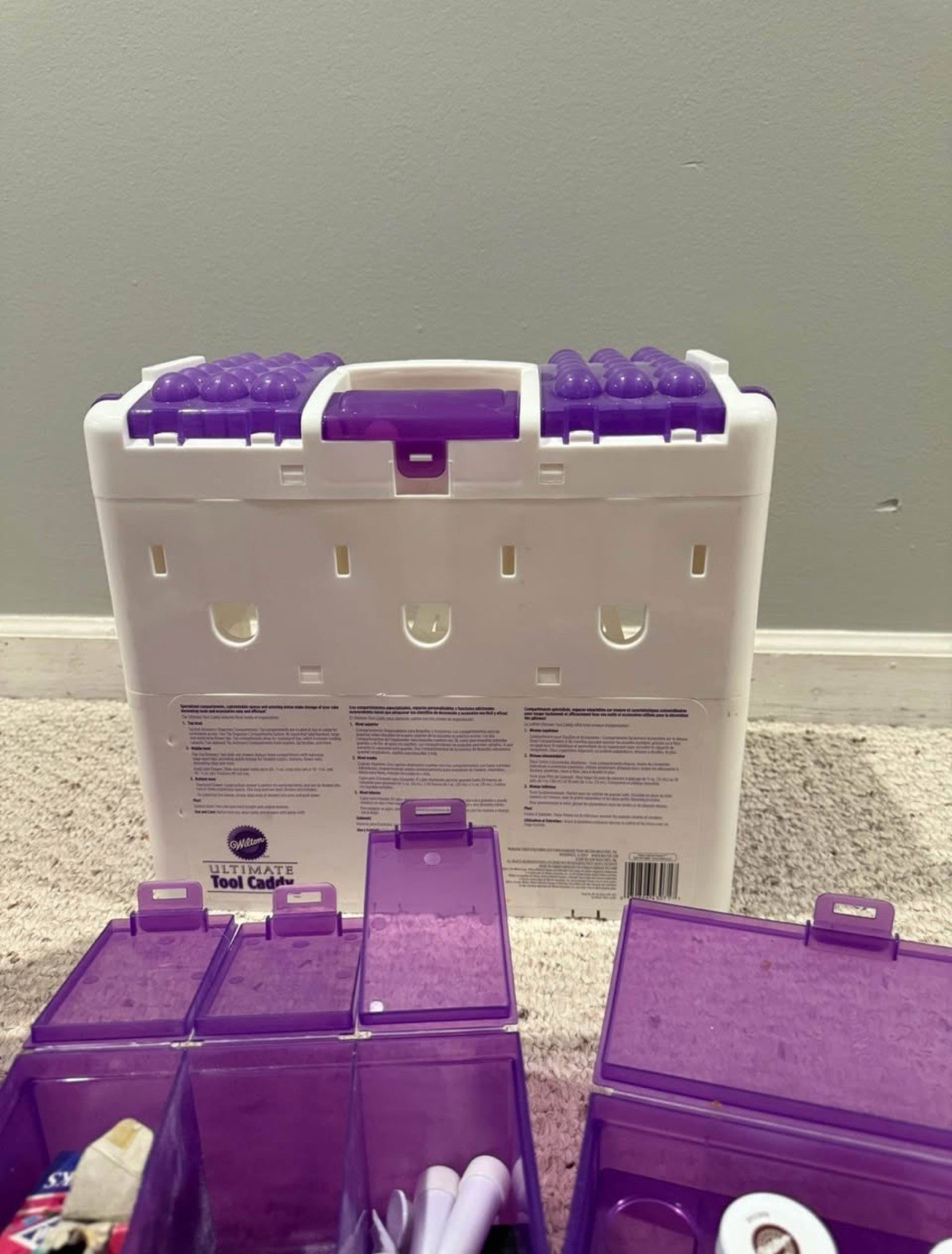 Wilton Cake Decorating Baking Tool Caddy Box with Organizer and Accessories