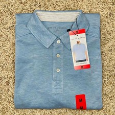Age of Wisdom Men's Soft Polo Shirt Blue, Size Medium New