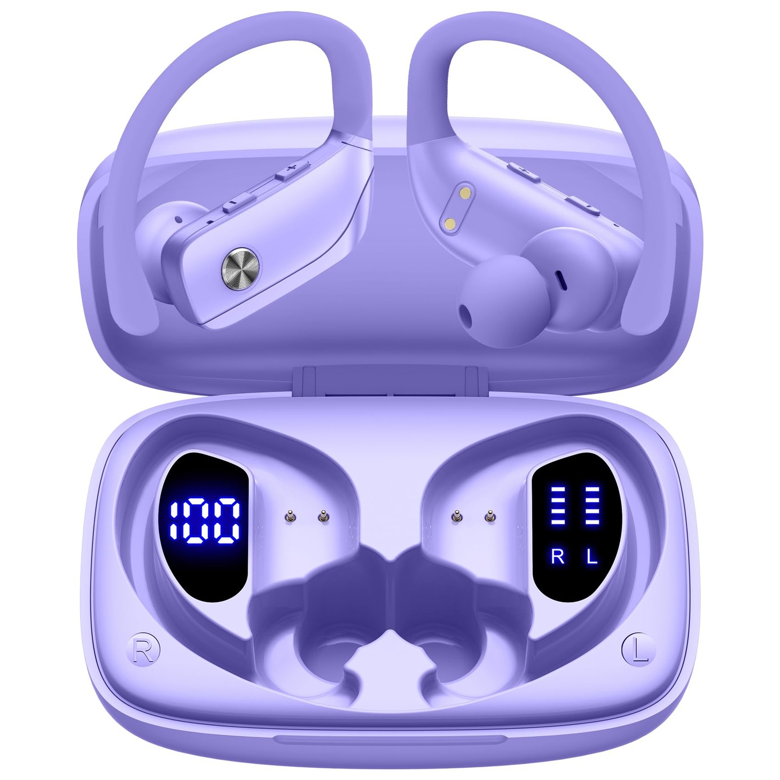 Bluetooth Headphones With 80h Playtime Display Case...