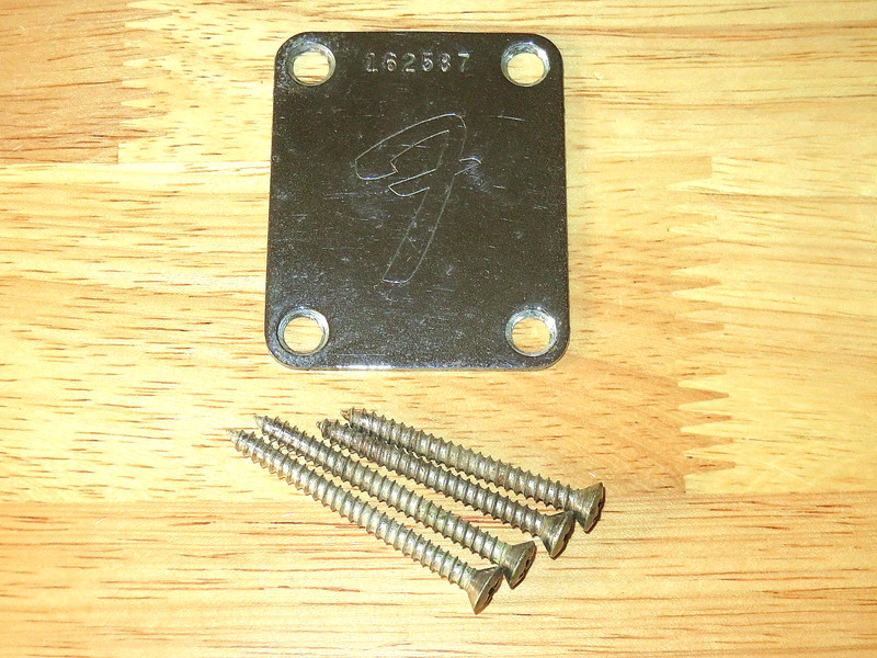 Fender 1967 Chrome Coronado F Logo Four Bolt Neck Plate