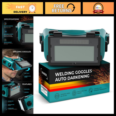 Auto Darkening Welding Goggles Flip Up Solar Powered Glasses MIG TIG Arc Gas Cut