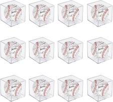 12Pack Baseball Display Case Acrylic Cube - UV Protected Acrylic Baseball Holder