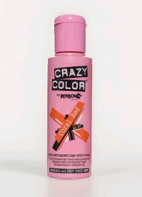 Crazy Color By Renbow, Coral Red Nr. 57, Semi- Permament Hair Color Cream, Neu