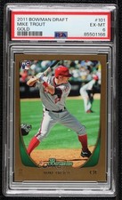 2011 Bowman Draft Gold Mike Trout #101 PSA 6 rs2