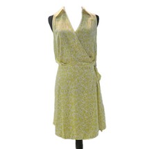 Vince Camuto Women Sleeveless Geometric Print Wrap Dress bright lemon polyester
