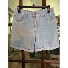 Arizona Jean Company Vintage High Waisted Floral Embroidered Denim Shorts 11