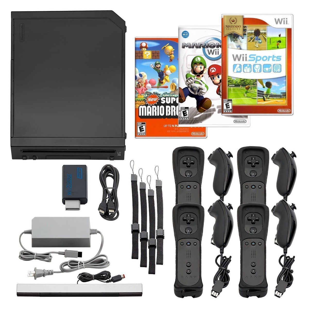 Nintendo Switch wii Nintendo Wii Console HD + Plays GameCube + Pick 1-4 Remotes, Wii