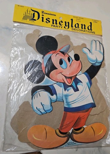 Vintage Disney Disneyland Party Decoration Mickey & Friends Dennison Die Cut Lot