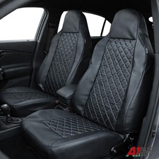 Schwere PU Leder Schwarz Gesteppt Front Sitzbezüge Für Nissan Qashqai Juke