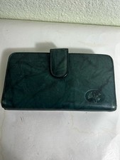 Vintage Buxton Womens Leather Bifold Wallet Cardholder Coin Green 7.5x3.5x1