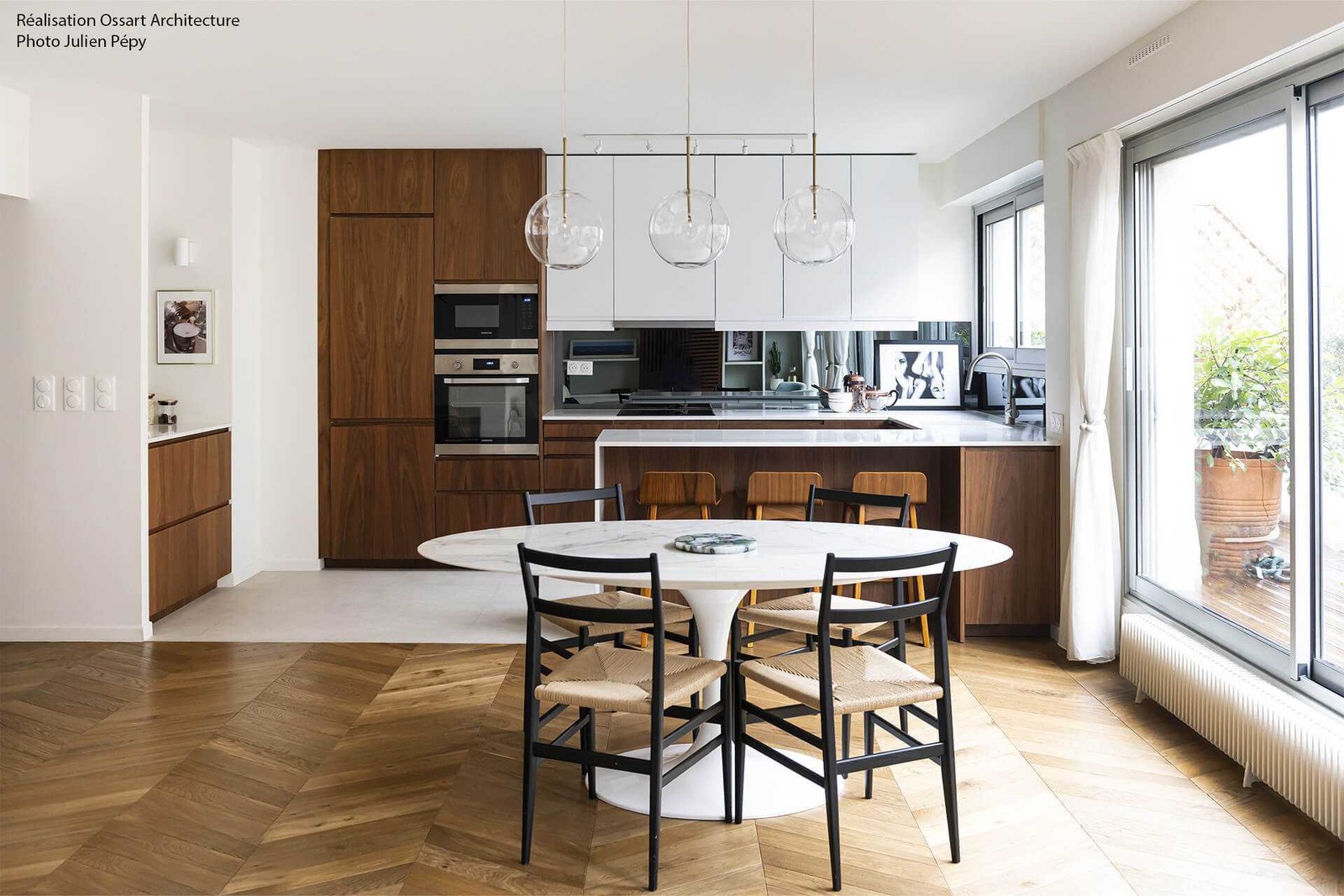 Parquet contrecollé Point de Hongrie en chêne latte 14mm colis de 0,99m2
