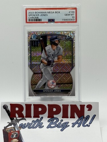 2023 Bowman Chrome SPENCER JONES 1st Bowman #BCP-139 Mojo Mega Box PSA 10