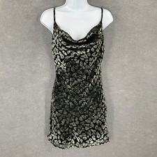 Lulus Mini Dress Sz XS Velvet Animal Print Cowl Neck Sexy Forest Fairy Party