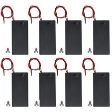 9V Battery Holder,8 Pack 9 Volt Holder with Switch, 9 Black