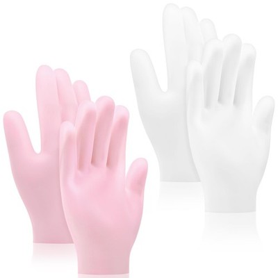 2 Pairs Silicone Moisturizing Gloves Spa Gel Hydrating Gloves for Dry Hands
