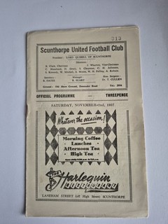 Scunthorpe United V Southport 2/11/1957 Division 3 Programme No Writing