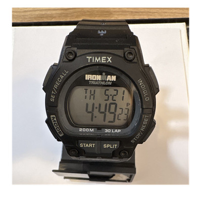 Timex Ironman Triathlon 30-Lap Digital Indiglo 200m Stopwatch Black Resin Strap