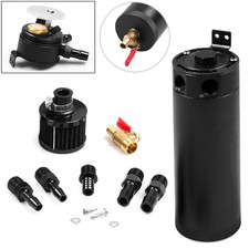 2-Port Compact Öl Catch Can Tank Aluminium Auffangbehälter Ölsammler Ölbehälter