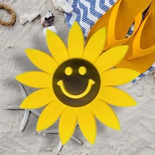 Bogg Bag Charm Smiley Sunflower 4  Rubber Beach Bag Hole Charm Accessory