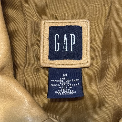 RARE Gap Vintage Fall 2000 Beige Leather Jacket Sz M Women - Picture 5 of 10