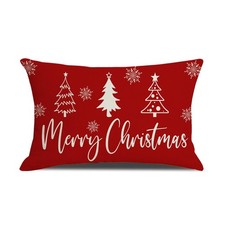 wyooxoo Christmas Pillow Covers 12x20 Merry Christmas Decorations Red Lumbar Pil