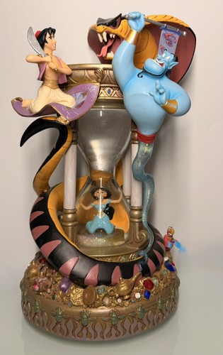 *WORKING* 1992 Aladdin Arabian Nights Hourglass Light-Up Snow Globe