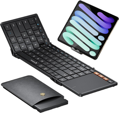XK01 TP Foldable Keyboard with Touchpad, 0.65 in Keycaps, Black