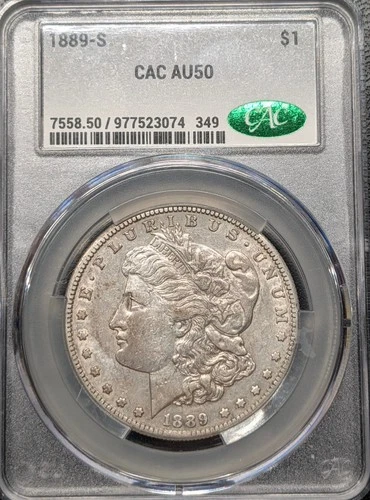 1889 S AU50 CACG Morgan