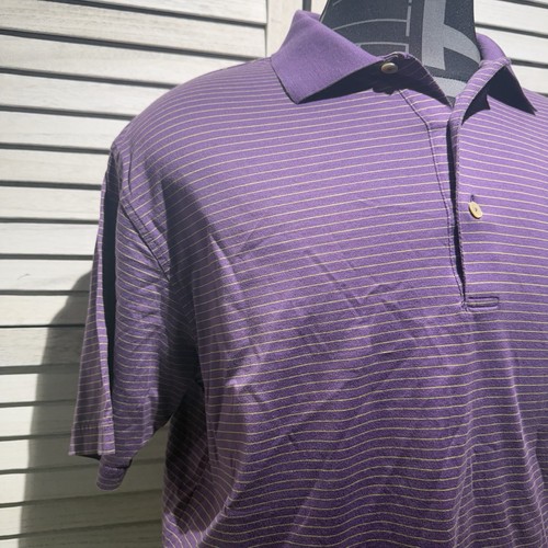 Peter Millar Summer Comfort Striped Polo Golf Shirt Men's sz L - 第 2/13 張圖片