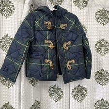 POLO Ralph Lauren Kids Classic Green Plaid Toggle Hooded Quilted Jacket 4t