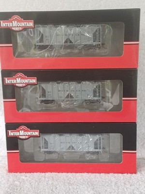 Intermountain Spur HO Rechen von drei 1958 Cu Ft 2 Bay Hoppers Rock Island 